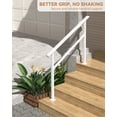 thumbnail image 4 of YUSAZENS 2 Pack 5 Step Outdoor Step Railing, Aluminum Alloy Iron Post Combined Handrail, White, All Install Tools and Fasteners Ready, 4 of 7