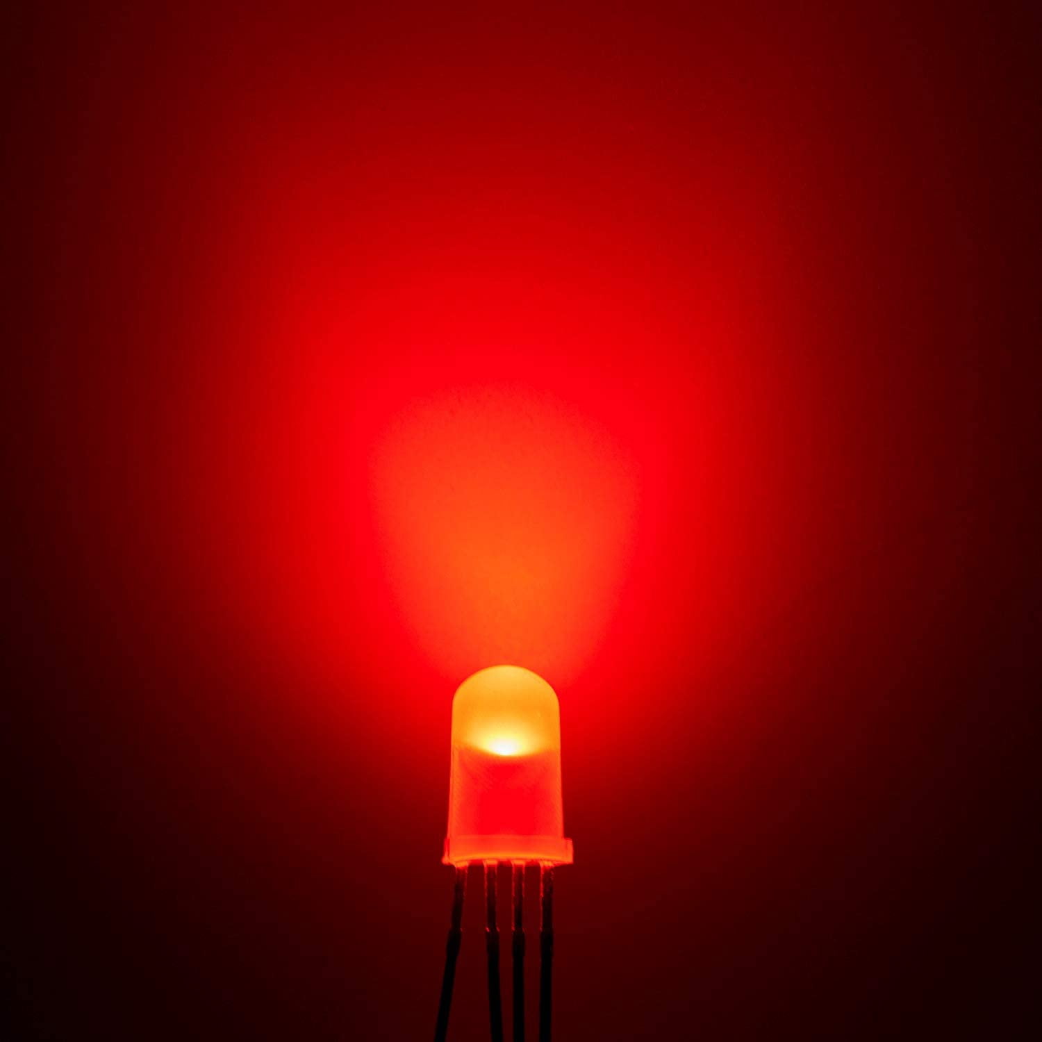 100pcs 5 Color Diffused Diode Lights, Common Anode (Matte Round Tricolor) 4 Pin, High Brightness, Lighting Bulb Electronic Components Indicator Light LED