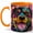 Orange, variant on Colorful Rottweiler Coffee Mug, Stained Glass Dog Mug, Ceramic 11 oz