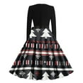 thumbnail image 3 of Mifsaly Womens Christmas Dress Xmas Funny Print Long Sleeve Crewneck Dresses Tunic Vintage Elegant Christmas Party Evening Gowns 2025 Wedding Guest Festival Outfits, 3 of 3