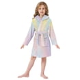 thumbnail image 6 of FORMRS Niños Bathrobe Unisex Hooded Robe Soft Plush Pajamas Sleepwear, Size 2-3T, Pink Wavy Striped, 6 of 7