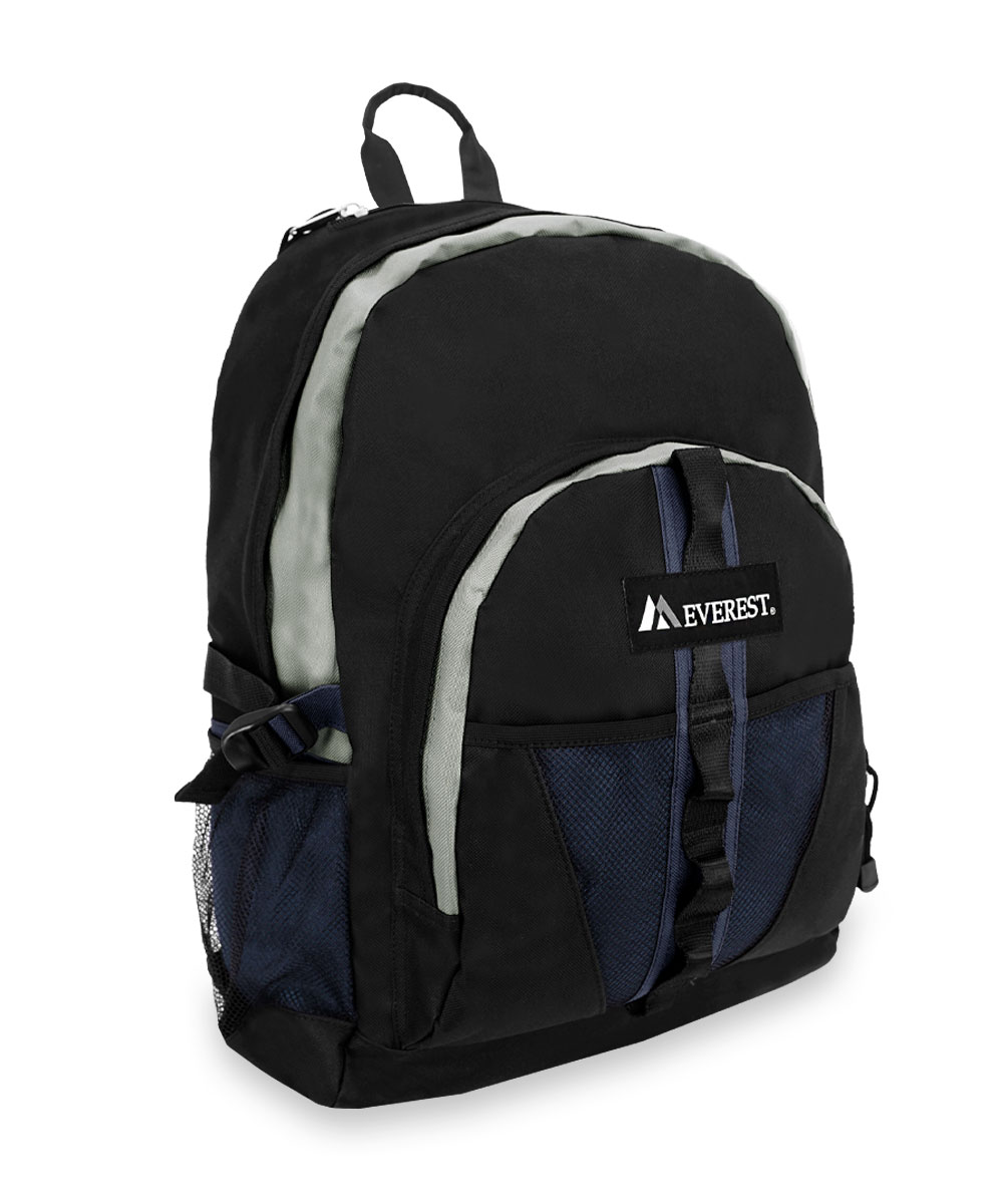 Everest Unisex Backpack with Dual Mesh Pocket 19", Navy Gray Black - image 2 of 4