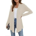 thumbnail image 6 of Women Cardigan Women's Open Front Cardigans Long Sleeve Casual Soft Drape Fall Cardigan Cardigans for Women Khaki S, 6 of 7