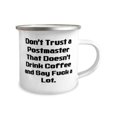 thumbnail image 2 of Unique Idea Postmaster Gifts, Don't Trust a Postmaster That Doesn't, Postmaster 12oz Camper Mug From Friends, For Men Women, Gift idea, Present, Birthday, Christmas, Holiday, 2 of 2