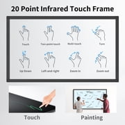 LMENGER 55 Inch 20 Points Infrared Touch Frame, Interactive USB Interface IR Touch Screen Overlay Panel, Driver Free Intelligent, Suitable for Monitor TV and Digital Signage