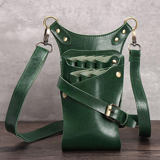 Estuche de Peluquero Colco Funda Profesional para Tijeras de Pelo Verde