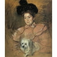 thumbnail image 2 of Cassatt, Mary 15x17 White Modern Wood Framed Museum Art Print Titled - Woman In Raspberry Costume Holding A Dog 1901, 2 of 4