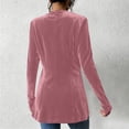 thumbnail image 5 of Yyeselk Women Open Front Velour Cardigan Coat Long Sleeve Button Down Tunic Blazer Cardigans Slim Fit Trendy Elegant Outerwear Pink XXL, 5 of 6