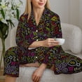 thumbnail image 5 of KLL Casino Icons Print Women's Long Sleeve Pajamas with Pants Sleepwear Loungewear 2 Set-Medium, 5 of 7