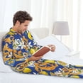 thumbnail image 6 of Uemuo Sicilian Style Pattern 2-Piece Loungewear Set - Men’s Soft Sleepwear, Cozy Winter PJs, Comfy Sleep Set-Large, 6 of 7