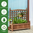 thumbnail image 5 of Costway 2 PCS Solid Wood Planter Box with Trellis Weather-Resistant 25"x11"x30", 5 of 11
