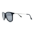 thumbnail image 6 of Mens Color Mirror Polarized Gentlemanly Classy Horn Rim Snazzy Sunglasses Black - Silver Mirror, 6 of 8