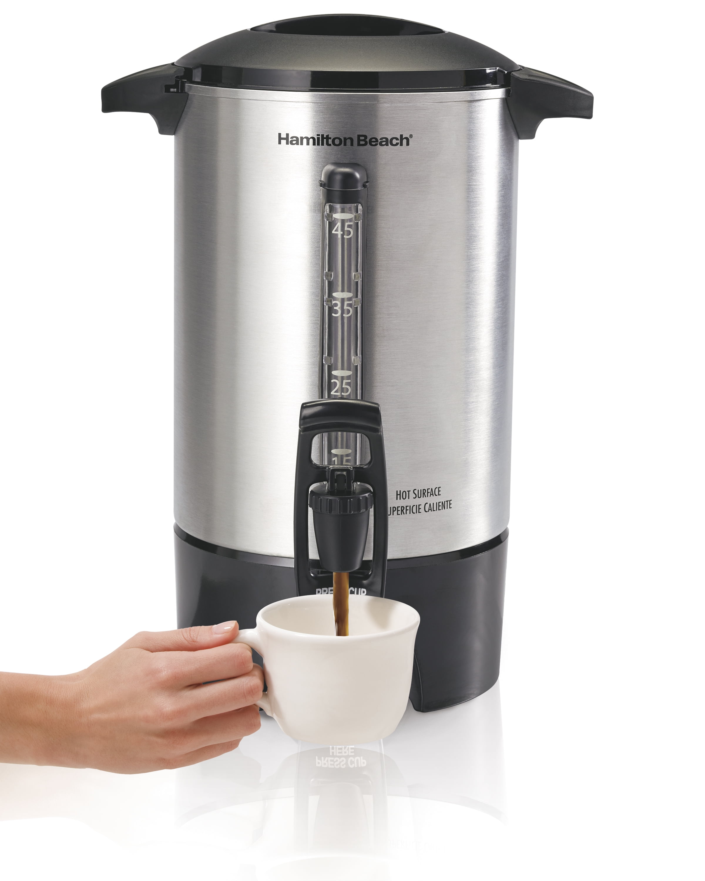Hamilton Beach 45 Cup Coffee Urn with OneHanded Dispensing Model 40519