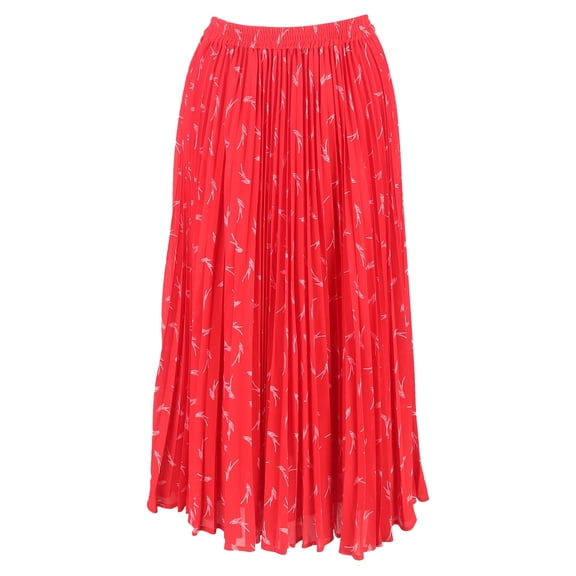 Pre-Owned Michael Kors Pleated Midi Skirt in Red Polyester