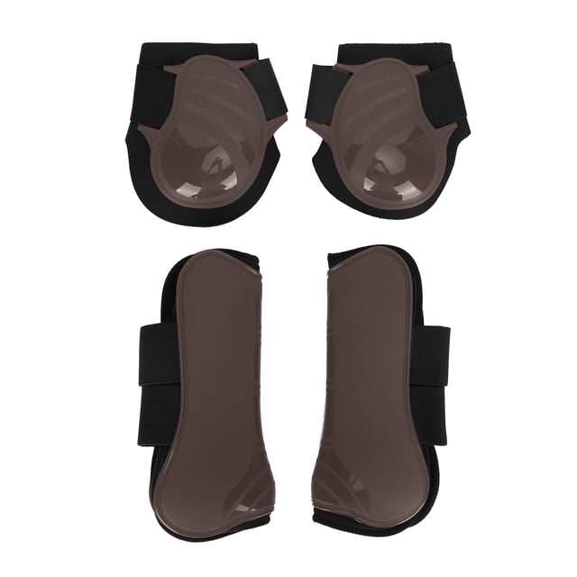 ZOUSSIQI 1Set Horse Legguard Leg Protector PU Thickened Shell Elastic Cushioning Inner Padbrown M CW1110A-2080