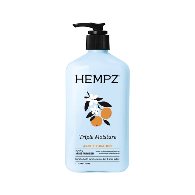 HEMPZ Lait corporel Triple Humidité pour les peaux sèches 17oz