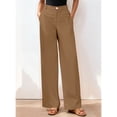 thumbnail image 5 of Women Wide Leg Pants High Waisted Spring Business Casual Outfits Trousers Palazzo Pants Pockets Khaki S, 5 of 7