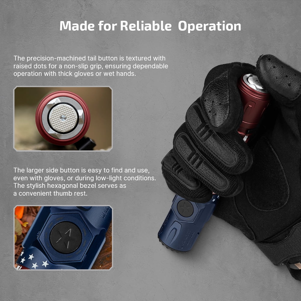Olight Warrior Ultra 2500 Lumens Flashlight, OAL Material (Stars & Stripes)