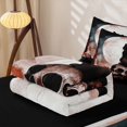 thumbnail image 5 of Erosebridal Spooky Black Cat Zipper Twin Comforter Sets with Fitted Sheet and 2 Pillowcases, Halloween Skull Bat Zipper Bedding Set for Boys Girls, Black Red Grey, Black Reversible, 5 of 7