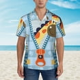 thumbnail image 4 of Balery Giraffe Come Out From Zipper Print Men's Hawaiian Shirts Short Sleeve Beach Shirt Relaxed Fit Vacation Button Down Shirts-3X-Large, 4 of 9