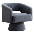 thumbnail image 3 of CRERIYO 360° Swivel Barrel Accent Chairs Set of 2, Oversized Soft Teddy Velvet Armchairs for Living Room and Bedroom, Blue, 3 of 13