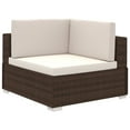 thumbnail image 2 of vidaXL 8 Piece Garden Lounge Set with Cushions Poly Rattan Brown, 2 of 4