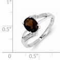 thumbnail image 2 of 925 Sterling Silver Rhodium-Plated Smoky Quartz and Diamond Ring, 2 of 2