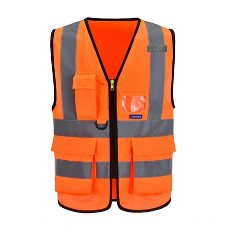 

Enhanced High Visibility Reflective Safety Vests Multi Pockets High Viz Work Vest