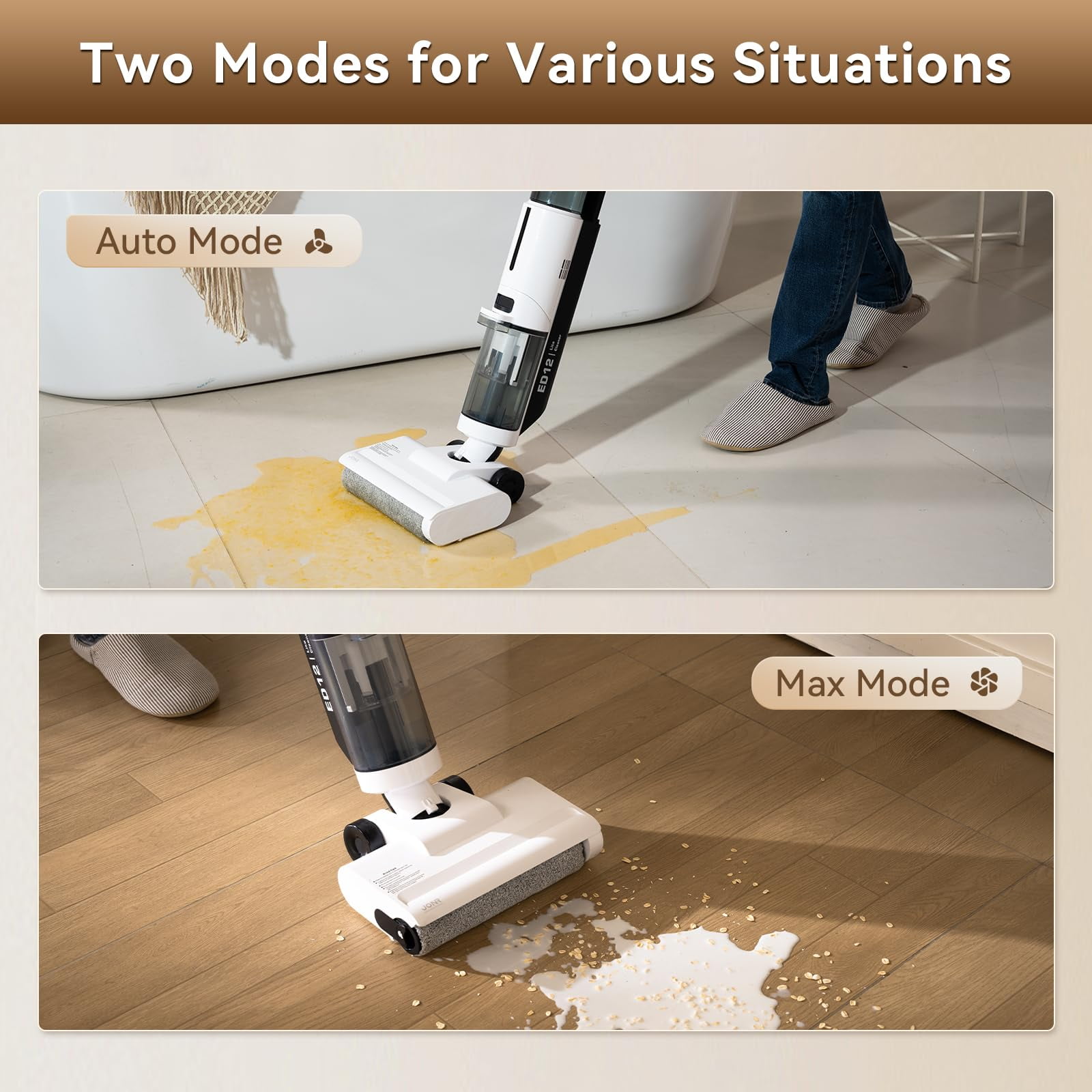 JONR ED12 Lite Wet Dry Vacuum Cleaner, 1mm Edge Cleaning