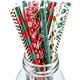 thumbnail image 2 of 25/50/100 piezas de pajitas de papel para fiestas de Navidad, para árbol de Navidad, alce, copos de nieve, biodegradables, para beber, a rayas, para Navidad, 2 of 5