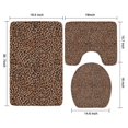 thumbnail image 3 of Brown and Black Leopard Print Bathroom Rugs Sets 3 Piece,Toilet Cover Set,Absorbent Non Slip Bathroom Mats Sets with U-Shaped Contour Rug Toilet Rug Set, 3 of 5
