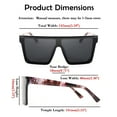 thumbnail image 3 of FEISEDY Women Men Flat Top Shield Sunglasses Oversized Square Rimless Shades UV400 B2470, 3 of 7