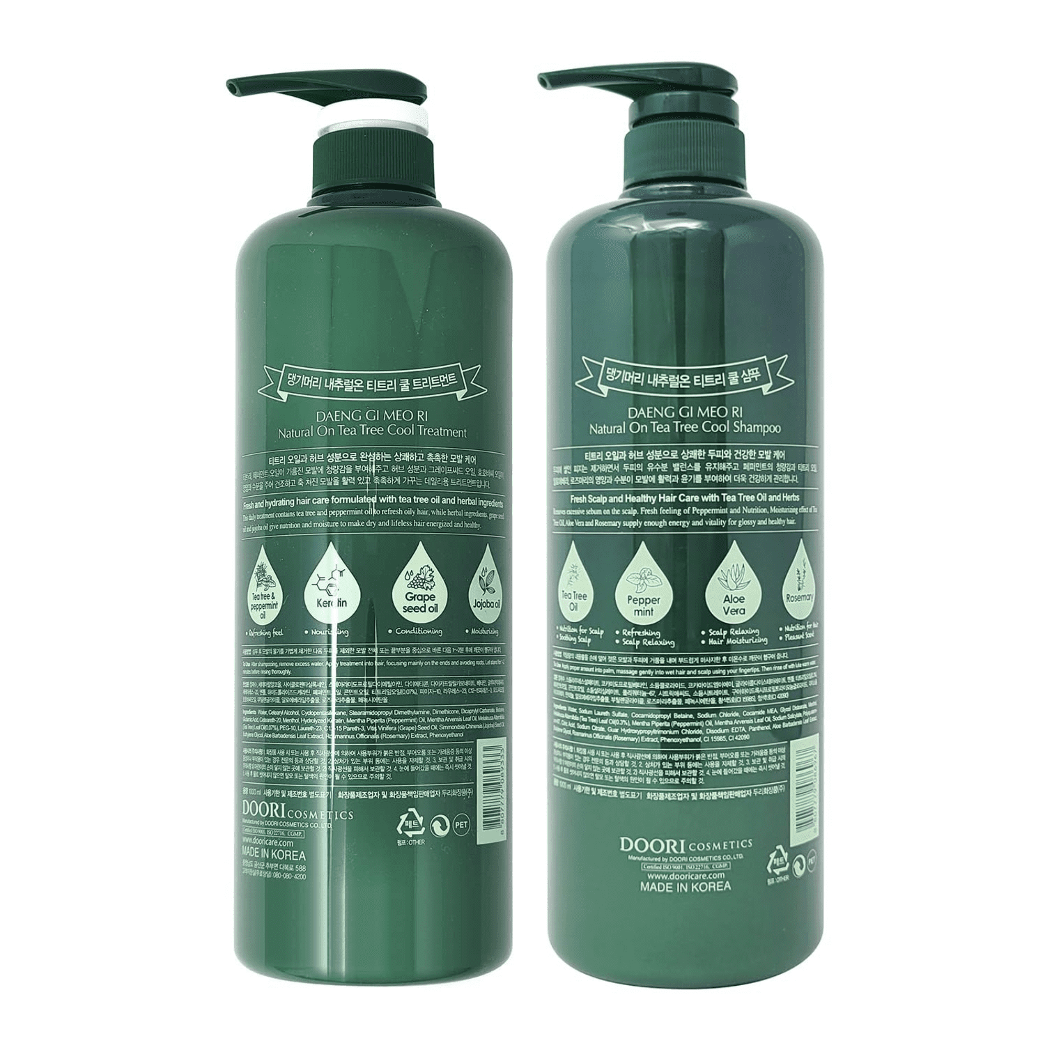 Daeng Gi Meo Ri Tea Natural On Tree Cool Hair Set Shampoo & Treatment Duo 1000ml(33.8 fl. oz)