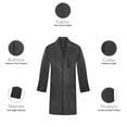 thumbnail image 3 of Panda Uniform Multi-Pocket Lab Coat for Men & Women, 3XL, Black, 3 of 7