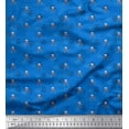 thumbnail image 1 of Soimoi Blue Cotton Duck Fabric Crossbone & Skull Halloween Decor Fabric Printed Yard 56 Inch Wide, 1 of 1