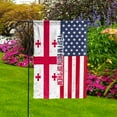 thumbnail image 4 of American Half Georgia Flag Georgian Friendship U.S.A My Home My Blood House Flag, Double-Sided Decorative Outdoor Flag, Patriotic Polyester Yard Flag 29.5 x 39.5 in, 4 of 5
