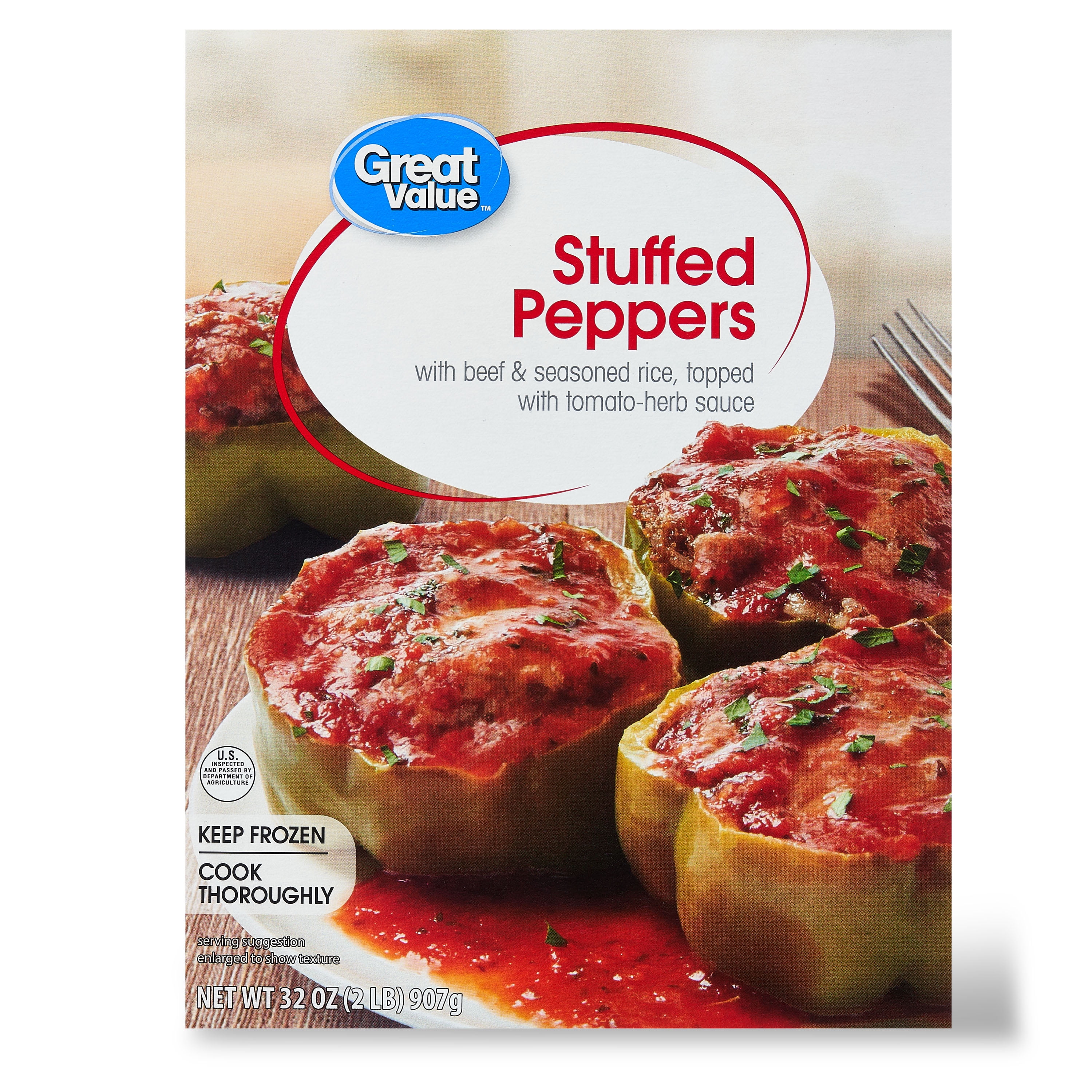 Great Value Stuffed Peppers Frozen Dinner, 32 oz