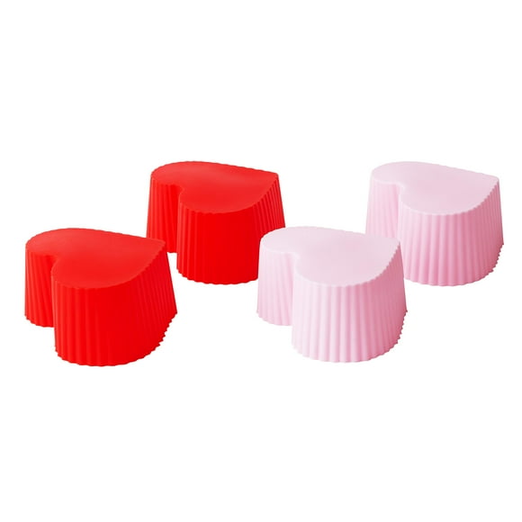 Fox Run Heart Silicone Muffin and Cupcake Liners Set of 12 Standard Size Wrappers