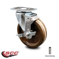 thumbnail image 2 of 5 Inch High Temp Phenolic Wheel Swivel Top Plate Caster with Brake SCC, 2 of 2