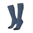 thumbnail image 2 of Stars Navy Blue White Knee High Socks for Women Long Leg Warmers Socks, 2 of 7