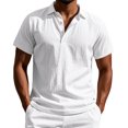 thumbnail image 2 of pstuiky Camisas de vestir de manga corta para hombre, Camiseta informal de manga corta para hombre, estilo deportivo, color liso, para fitness camisetas de hombre xl, 2 of 9