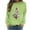 #030-Green, variant on Wooowa Women's Funny Halloween Pumpkin Face Sweatshirt Slouchy Witch Shirt Long Sleeve Pullover Tops