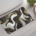 thumbnail image 2 of Black Marble Gold Wave Pattern Bathroom Rugs Mat,Non Slip Microfiber Bathroom Rug,Rubber Backing,Soft Bathroom Mats for Bathroom Floor,Tub and Shower,17x27in(43x68cm), 2 of 5
