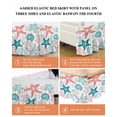 thumbnail image 6 of Red Teal Starfish Coastal Wrap Around Bed Skirts for California King Bed 18" Drop,Bed Skirt with Adjustable Elastic Belt Dust Ruffle Bed Valance Summer Beach Nautical Coral Sea Bed Frame Cover, 6 of 7