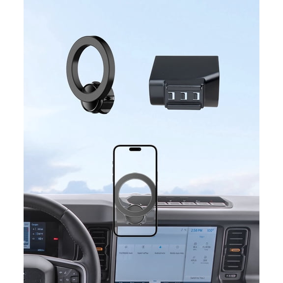 MaserWeller Car Phone Holder for 2021-2026 Ford Bronco Accessories, 360° Rotation Phone Mount Compatible with MagSafe, Cell Phone Holder Does Not Affect Air Vent