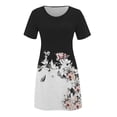 thumbnail image 4 of Robe Mini pour Femmes 2023 Été Décontractée à Manches Courtes Mignonne à Col Rond Robe Fluide à Imprimé Floral Ample Robe T-Shirt de Plage, 4 of 4