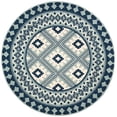 thumbnail image 3 of Safavieh Veranda Collection VER099 Boho Indoor/ Outdoor Non-Shedding Stain Resistant Patio Backyard Area Rug, 6'7" x 6'7" Round, Ivory / Blue, 3 of 4