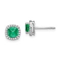 thumbnail image 2 of Primal Gold 14 Karat White Gold Emerald and Diamond Earrings, 2 of 5
