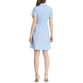 thumbnail image 4 of INSPIRE CHIC Women's Fit and Flare Collar Pocket Elastic Waist Mini Dress M Sky Blue, 4 of 9