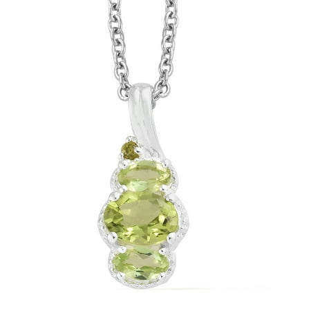Multi Gemstone Circle Pendant - Mix Metal Oval Peridot Multi Gemstone Pendant Chain Necklace 20